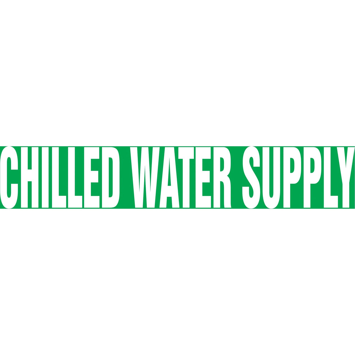 Snap Tite™ "Chilled Water Supply" Pipe Marker, Snap-On, 6" H x 8" W, White on Green