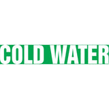 Snap Tite™ "Cold Water" Pipe Marker, Snap-On, 6" H x 8" W, White on Green