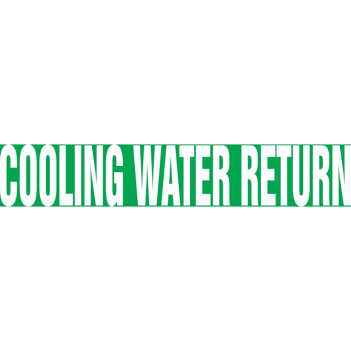 Snap Tite™ "Cooling Water Return" Pipe Marker, Snap-On, 6" H x 8" W, White on Green