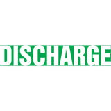 Snap Tite™ "Discharge" Pipe Marker, Snap-On, 6" H x 8" W, White on Green