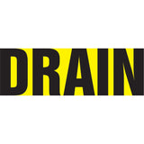 Snap Tite™ "Drain" Pipe Marker, Snap-On, 6" H x 8" W, Black on Yellow