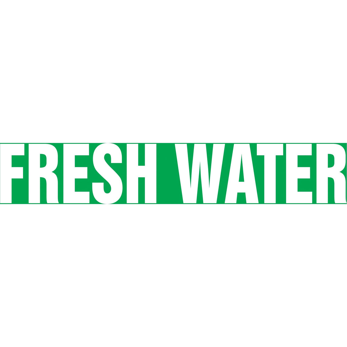 Snap Tite™ "Fresh Water" Pipe Marker, Snap-On, 6" H x 8" W, White on Green