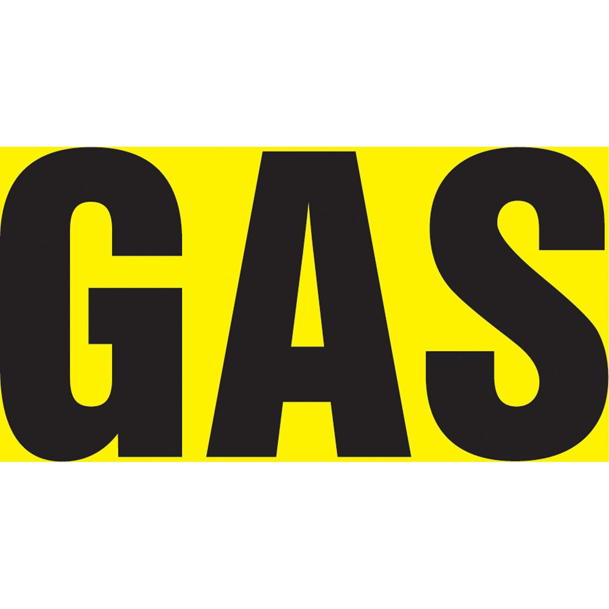 Snap Tite™ "Gas" Pipe Marker, Snap-On, 14" H x 12" W, Black on Yellow