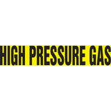 Snap Tite™ "High Pressure Gas" Pipe Marker, Snap-On, 6" H x 8" W, Black on Yellow