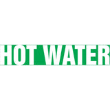 Snap Tite™ "Hot Water" Pipe Marker, Snap-On, 9" H x 8" W, White on Green