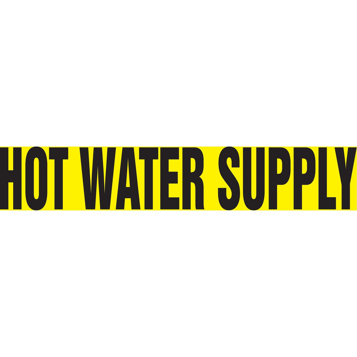Snap Tite™ "Hot Water Supply" Pipe Marker, Snap-On, 6" H x 8" W, Black on Yellow