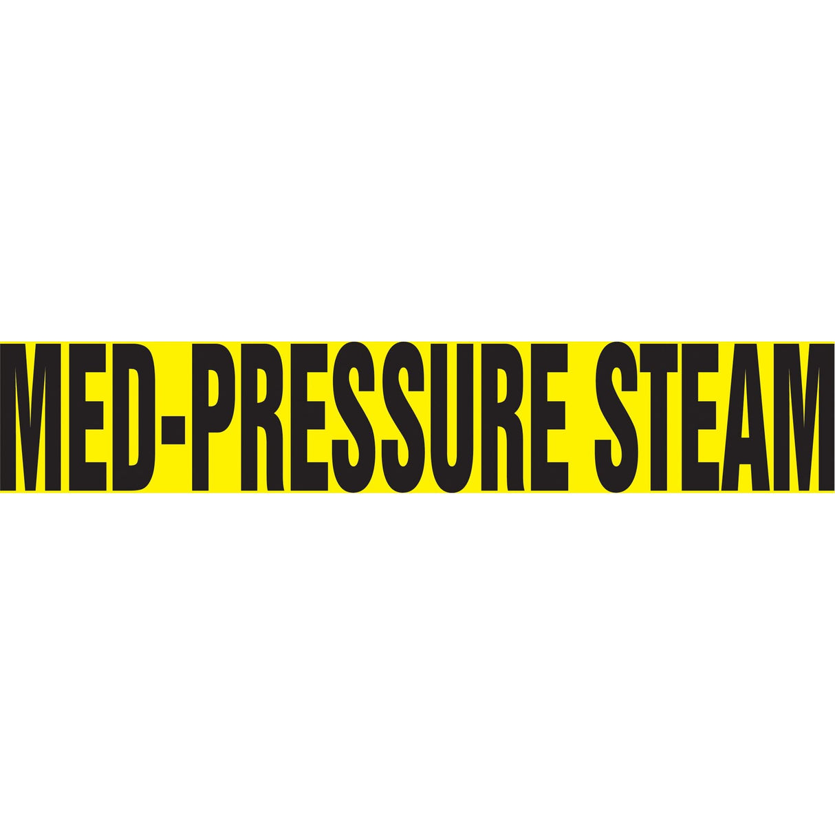 Snap Tite™ "Med-Presure Steam" Pipe Marker, Snap-On, 9" H x 8" W, Black on Yellow