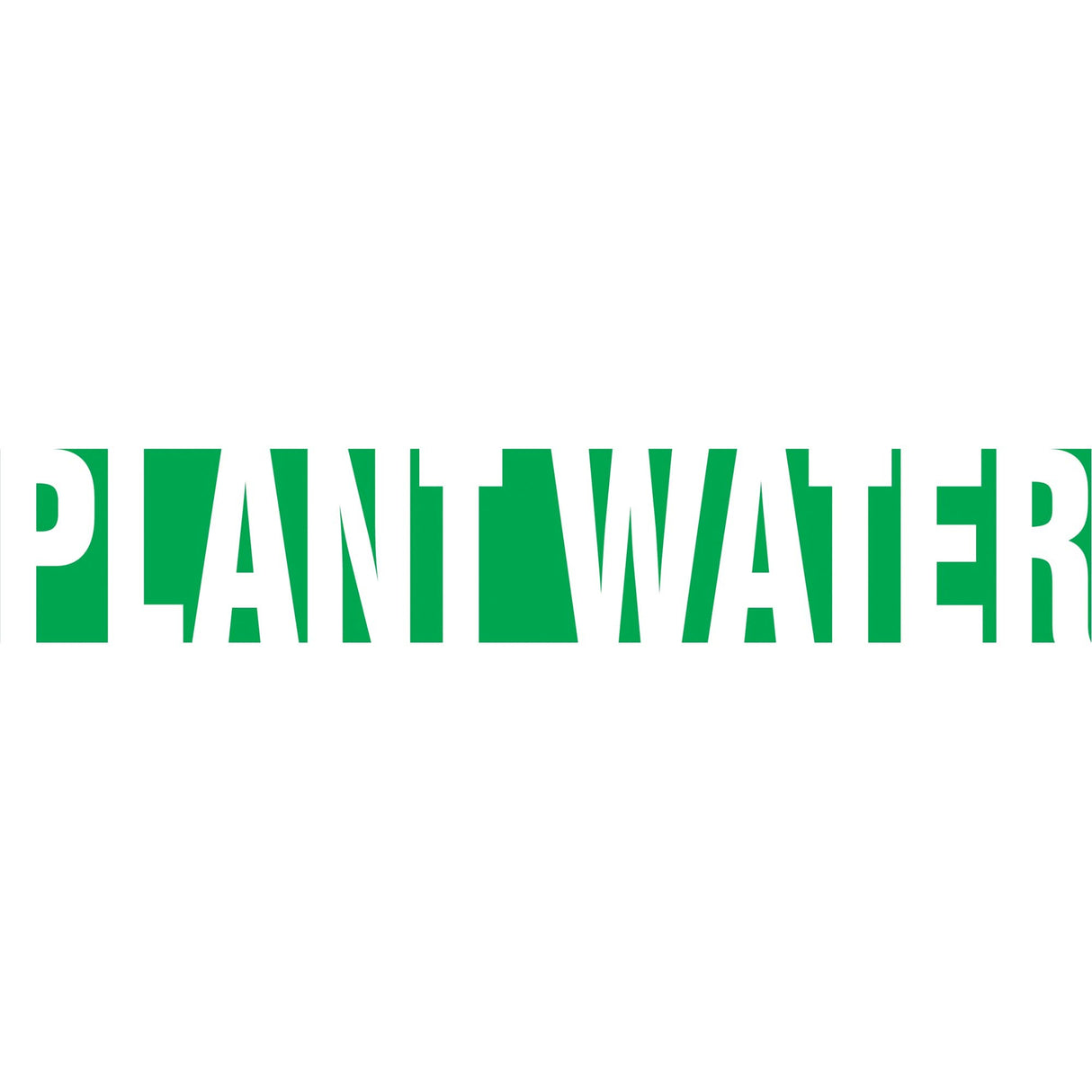 Snap Tite™ "Plant Water" Pipe Marker, Snap-On, 14" H x 12" W, White on Green
