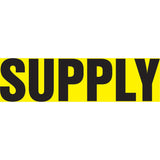 "Supply" Pipe Marker, Self-Adhesive, 1" H x 8" W, Black on Yellow