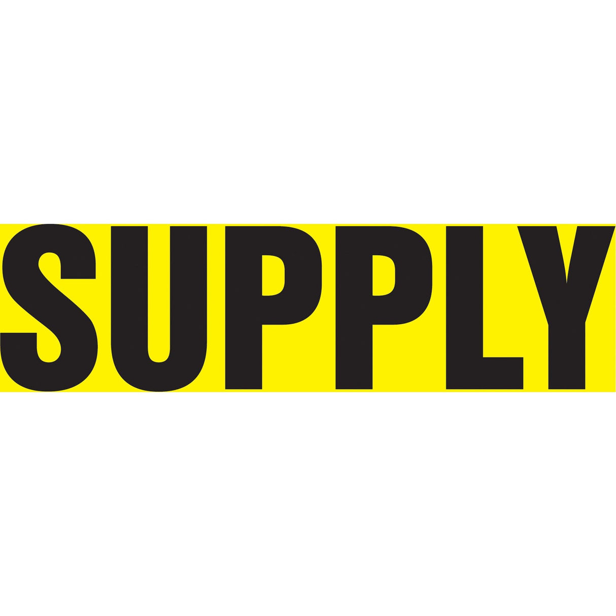 "Supply" Pipe Marker, Self-Adhesive, 2-1/2" H x 12" W, Black on Yellow