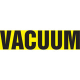 "Vacuum" Pipe Marker, Self-Adhesive, 1-1/2" H x 8" W, Black on Yellow