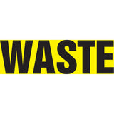 "Waste" Pipe Marker, Self-Adhesive, 4" H x 24" W, Black on Yellow