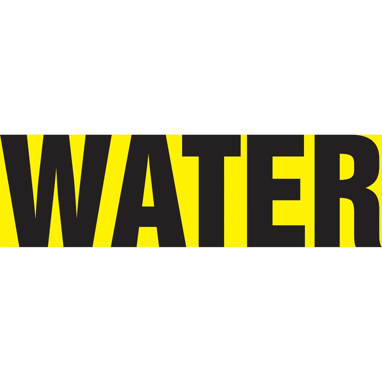 "Water" Pipe Marker, Self-Adhesive, 1-1/2" H x 8" W, Black on Yellow