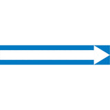 Arrow Pipe Markers, Self-Adhesive, 1-1/2" H x 8" W, White on Blue