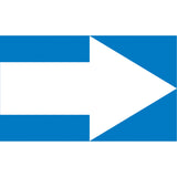 Arrow Pipe Markers, Self-Adhesive, 4" H x 24" W, White on Blue