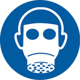 Vapour Respirator Pictogram Labels, Vinyl, Roll, 2" L x 2" W