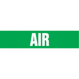 "Air" Pipe Marker, Self-Adhesive, 1" H x 8" W, White on Green