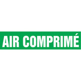 Snap Tite™ "Air Comprimé" Pipe Marker, Snap-On, 9" H x 8" W, White on Green