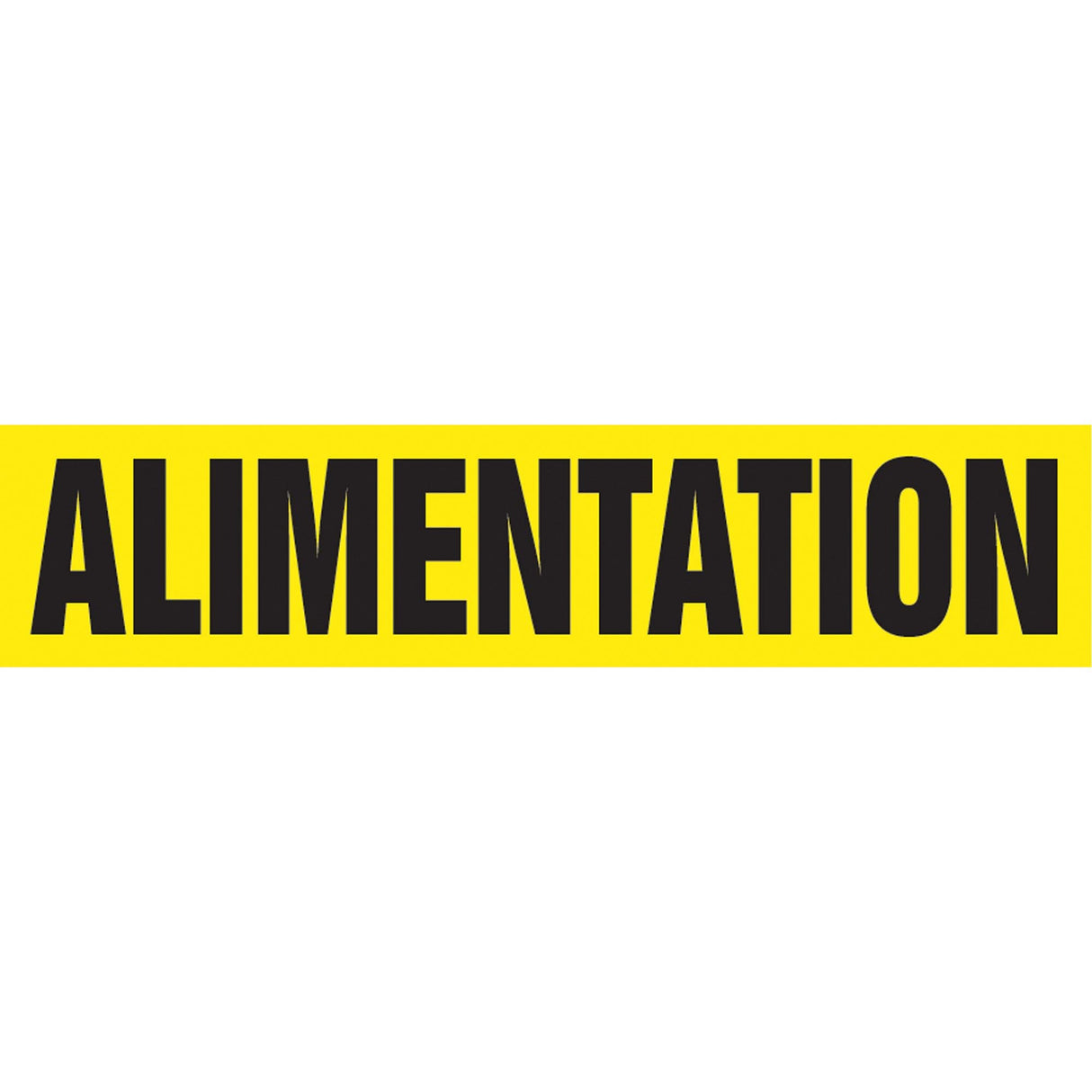 "Alimentation" Pipe Marker, Self-Adhesive, 1-1/2" H x 8" W, Black on Yellow