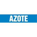Snap Tite™ "Azote" Pipe Marker, Snap-On, 6" H x 8" W, White on Blue