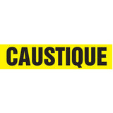 "Caustique" Pipe Marker, Self-Adhesive, 4" H x 24" W, Black on Yellow