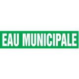 Snap Tite™ "Eau Municipale" Pipe Marker, Snap-On, 6" H x 8" W, White on Green