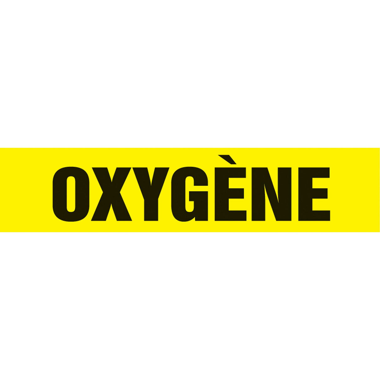 "Oxygène" Pipe Marker, Self-Adhesive, 1" H x 8" W, Black on Yellow