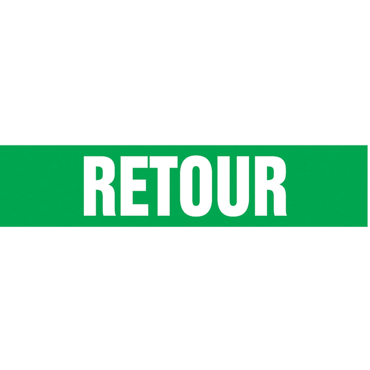 "Retour" Pipe Markers, Self-Adhesive, 2-1/2" H x 12" W, White on Green