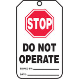 Safety Tags, Plastic, 3-1/8" W x 5-7/8" H, English