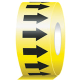 Directional Flow Arrow Tapes, 104', Black on Yellow