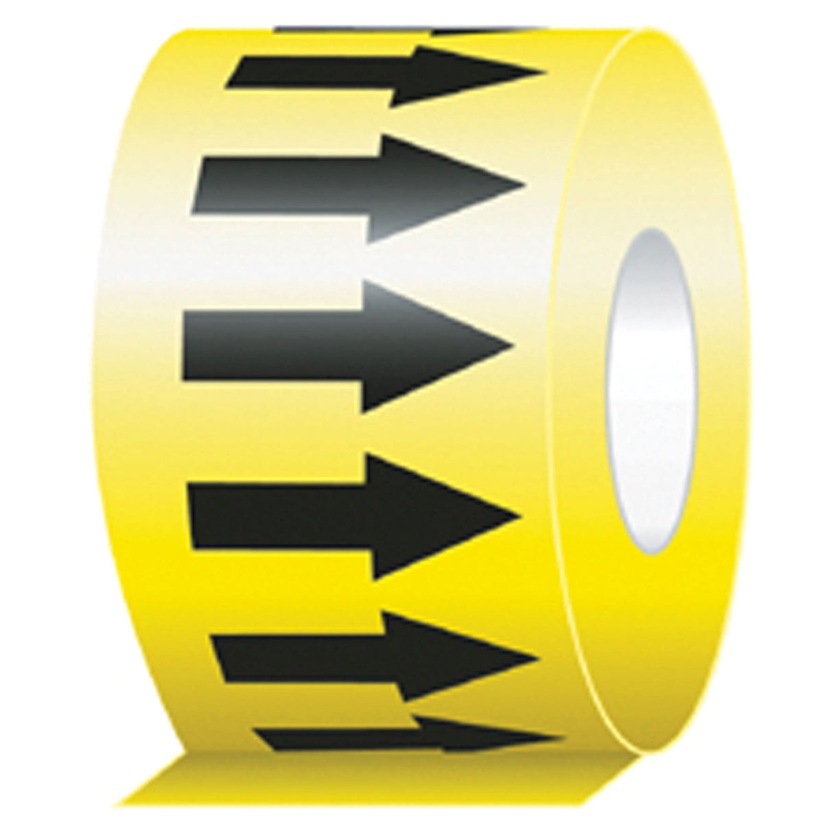 Directional Flow Arrow Tapes, 108', Black on Yellow