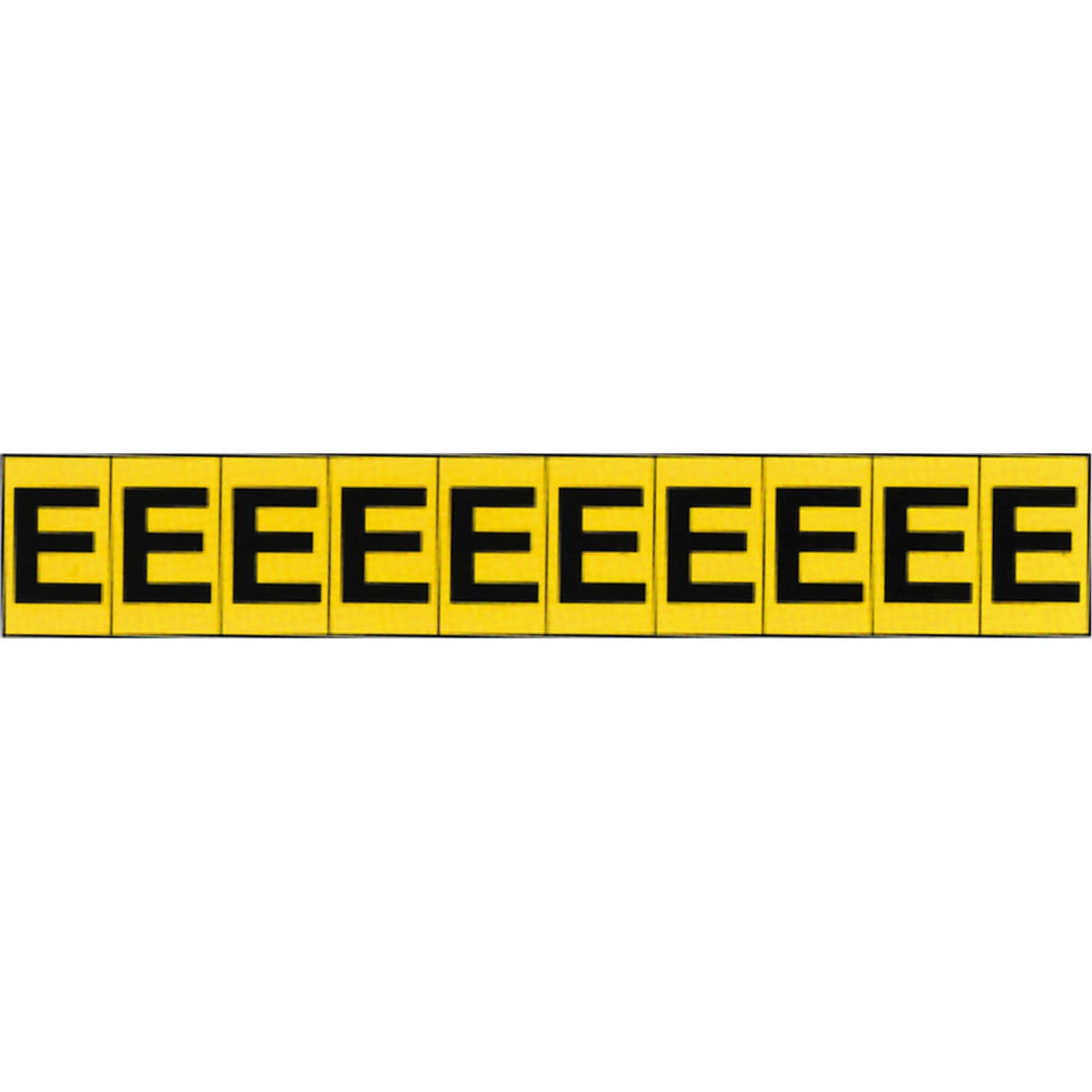 Individual Adhesive Letter Markers, E, 1" H, Black on Yellow