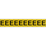 Individual Adhesive Letter Markers, E, 1" H, Black on Yellow
