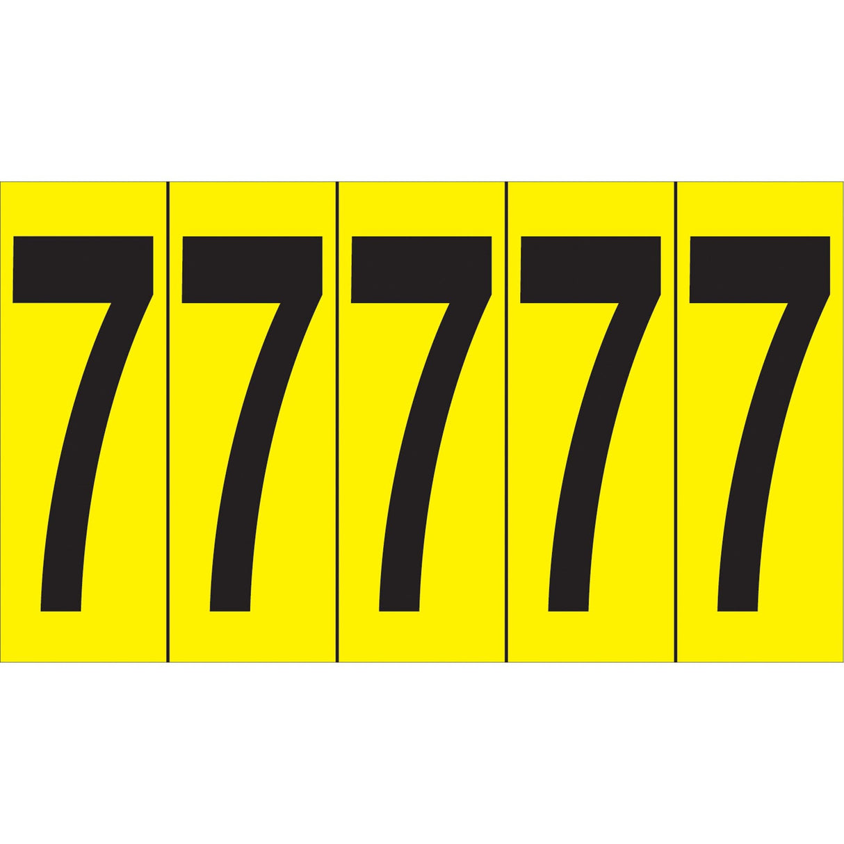 Individual Adhesive Number Markers, 7, 3-7/8" H, Black on Yellow
