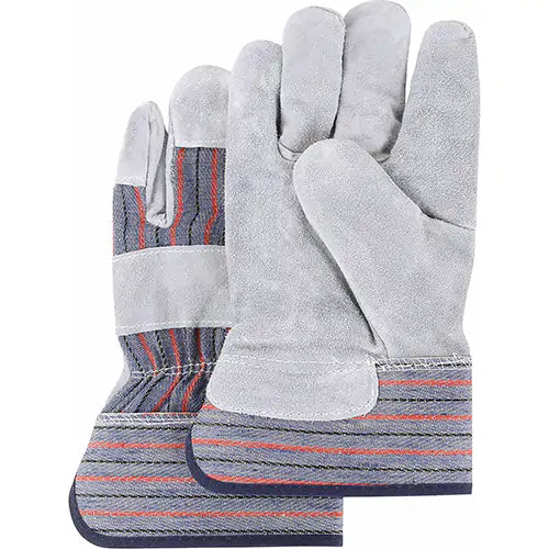 Split Back Premium Quality Fitters Gloves, Medium, Split Cowhide Palm, Cotton Inner Lining