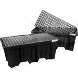 Nestable Spill Pallets, 66 US gal. Spill Capacity, 51" x 26" x 21"