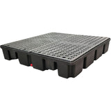 Nestable Spill Pallet With Drain, 66 US gal. Spill Capacity, 49" x 49" x 10.5"
