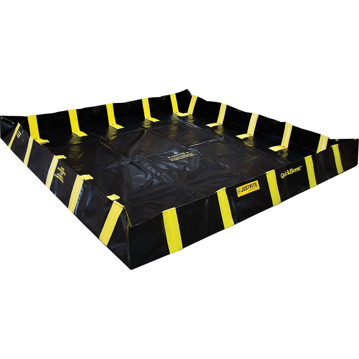QuickBerm® Containment Berm with Inside Wall Supports, 745 US gal. Capacity, 10' W x 10' L x 12" H, Snap-Up Bracket