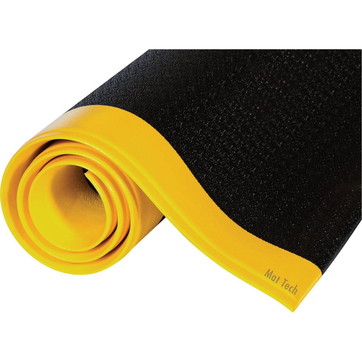 Tuff-Spun® Mats, Pebbled, 2' x 15' x 3/8", Black/Yellow, PVC Sponge