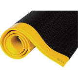 Tuff-Spun® Mats, Pebbled, 2' x 15' x 3/8", Black/Yellow, PVC Sponge