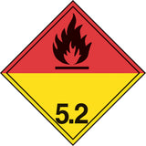 Organic Peroxide TDG Placard, Plastic