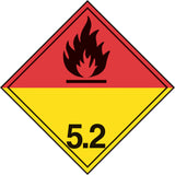 TDG Shipping Labels, Class 5.2, Organic Peroxides, Paper