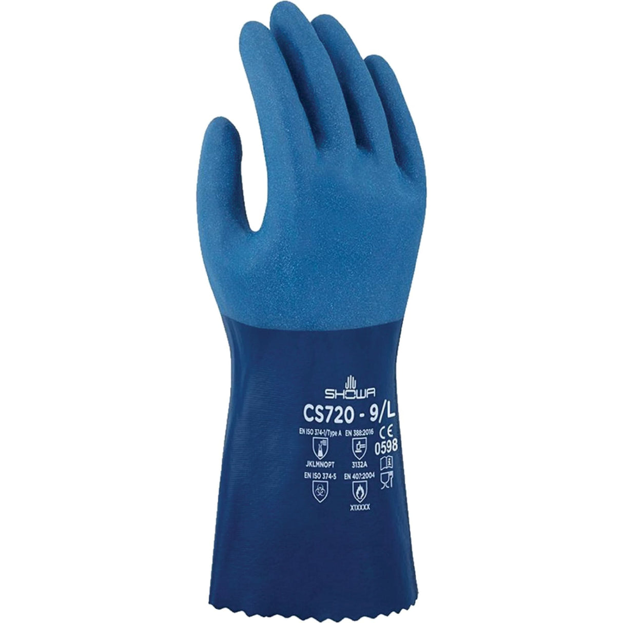 CS720 Chemical-Resistant Gloves, Size 10, Nitrile, Polyester Inner Lining