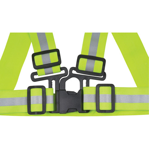 Standard-Duty Safety Harness, High Visibility Lime-Yellow, Silver Reflective Colour, Medium