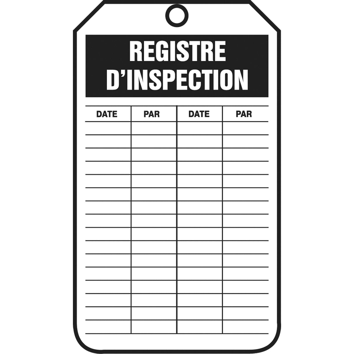 Inspection Tags, Cardstock, 3-1/8" W x 5-7/8" H, French