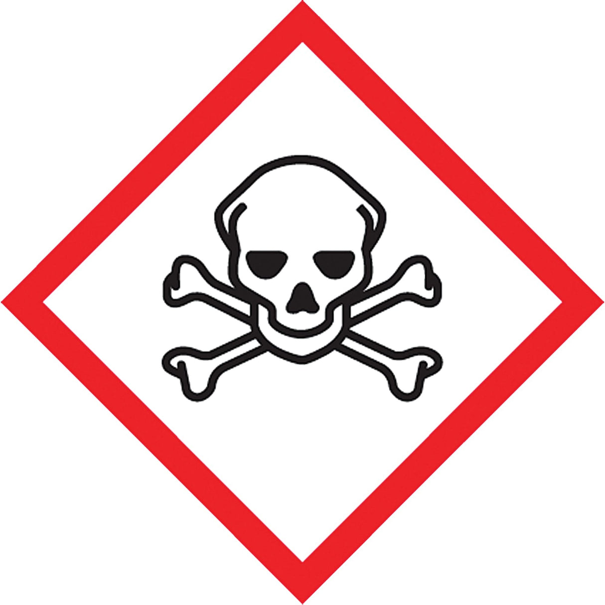 Toxic Material GHS Pictogram Labels, Paper, Roll, 1" L x 1" W