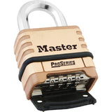 ProSeries® Padlock, Combination, Resettable, Brass Coating, 2-1/4" Width