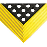 Industrial Worksafe® No. 476 Mats, Slotted, 2' x 3' x 5/8", Black/Yellow, Natural Rubber