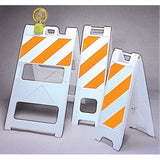 Barricades, Folding, 25" L x 45" H, Orange/White