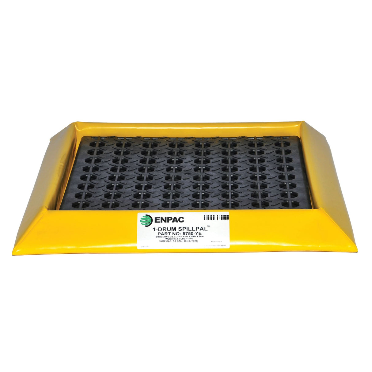 Spillpal™ Flexible Workstation With Grates, 15 US gal. Capacity, 4' W x 2' L x 3" H, Foam Wall